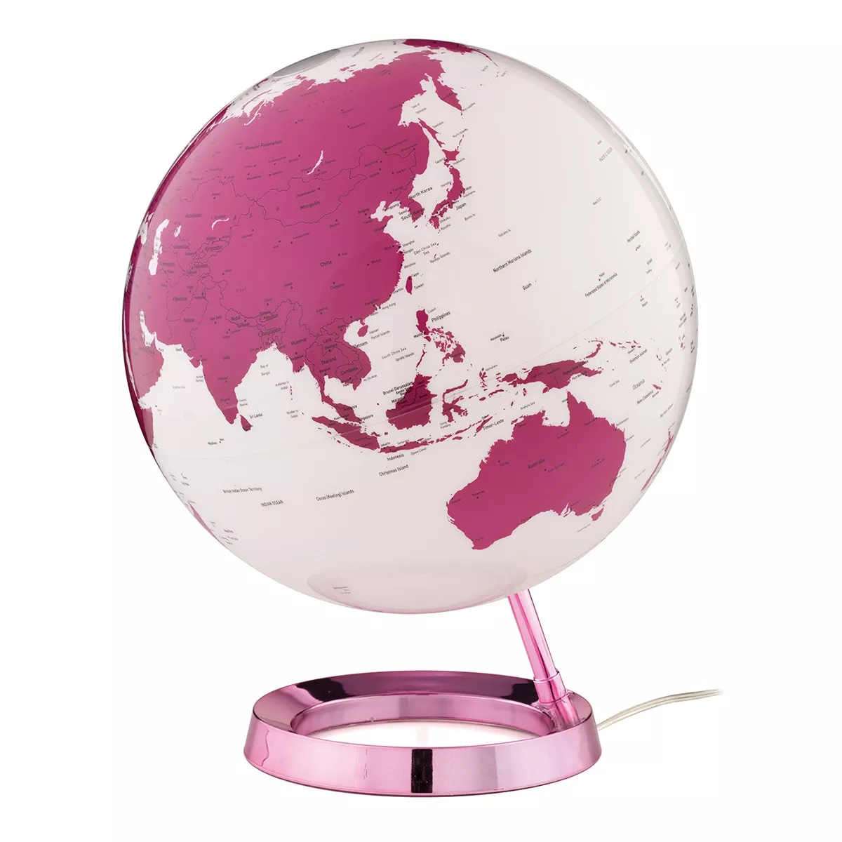 ATMOSPHERE PUBLISHING - Esfera Terrestre Design Escandinavo Light & Colour Hot Pink 30 Cm Con Luz Atmosphere Rosa Metalico barato