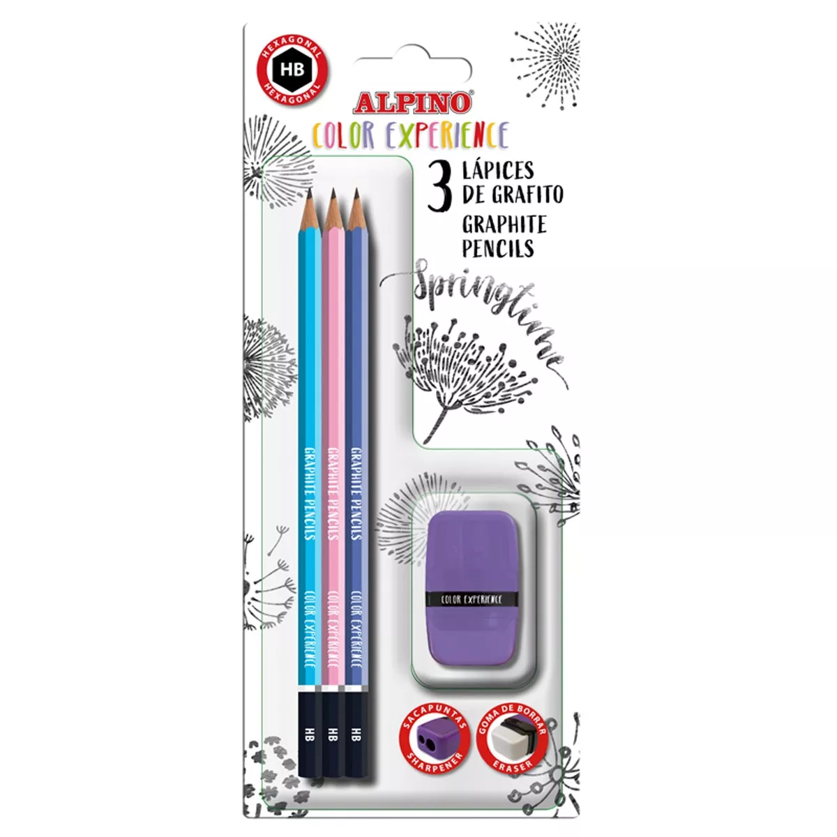 Alpino - Blíster 3 Lápices De Grafito HB Con Afilagoma Color Experience barato