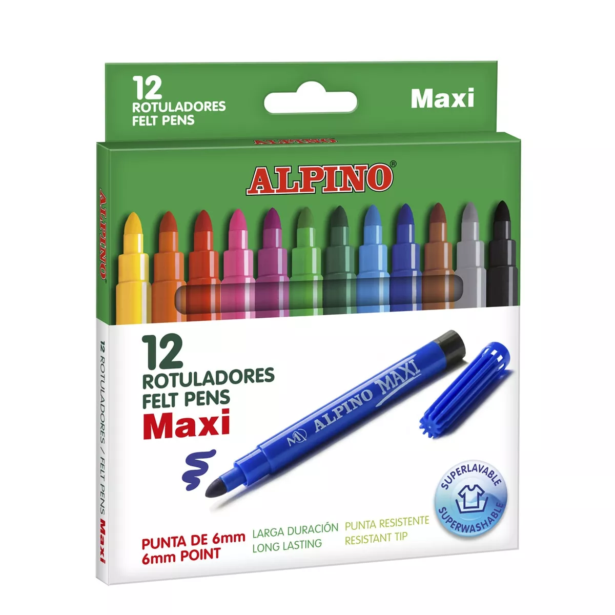 Alpino - Caja 12 Rotuladores Maxi Punta Gruesa En Oferta Alpino - Caja 12 Rotuladores Maxi Punta Gruesa Barato