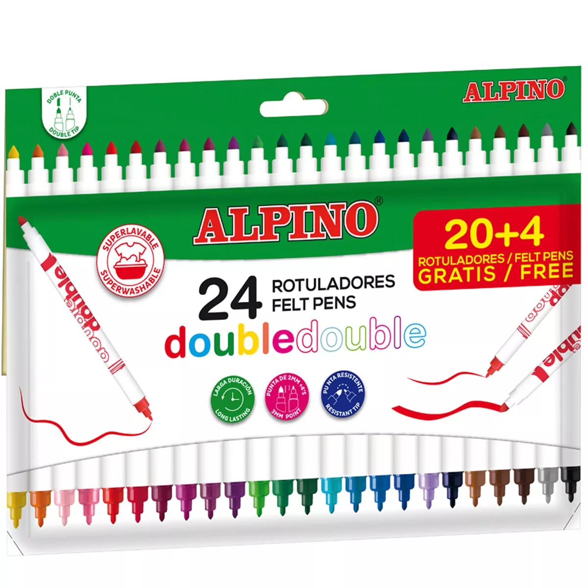 Alpino - Estuche De 20 Rotuladores Double Double En Oferta Alpino - Estuche De 20 Rotuladores Double Double Barato