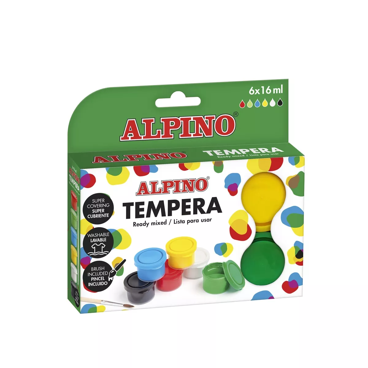 Alpino - Estuche De 6 Témperas Escolares 16 Ml Multicolor barato