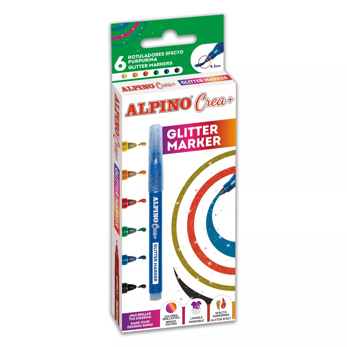 Alpino - Pack Rotuladores Con Purpurina Crea Glitter Marker 6 En Oferta Alpino - Pack Rotuladores Con Purpurina Crea Glitter Marker 6 Barato