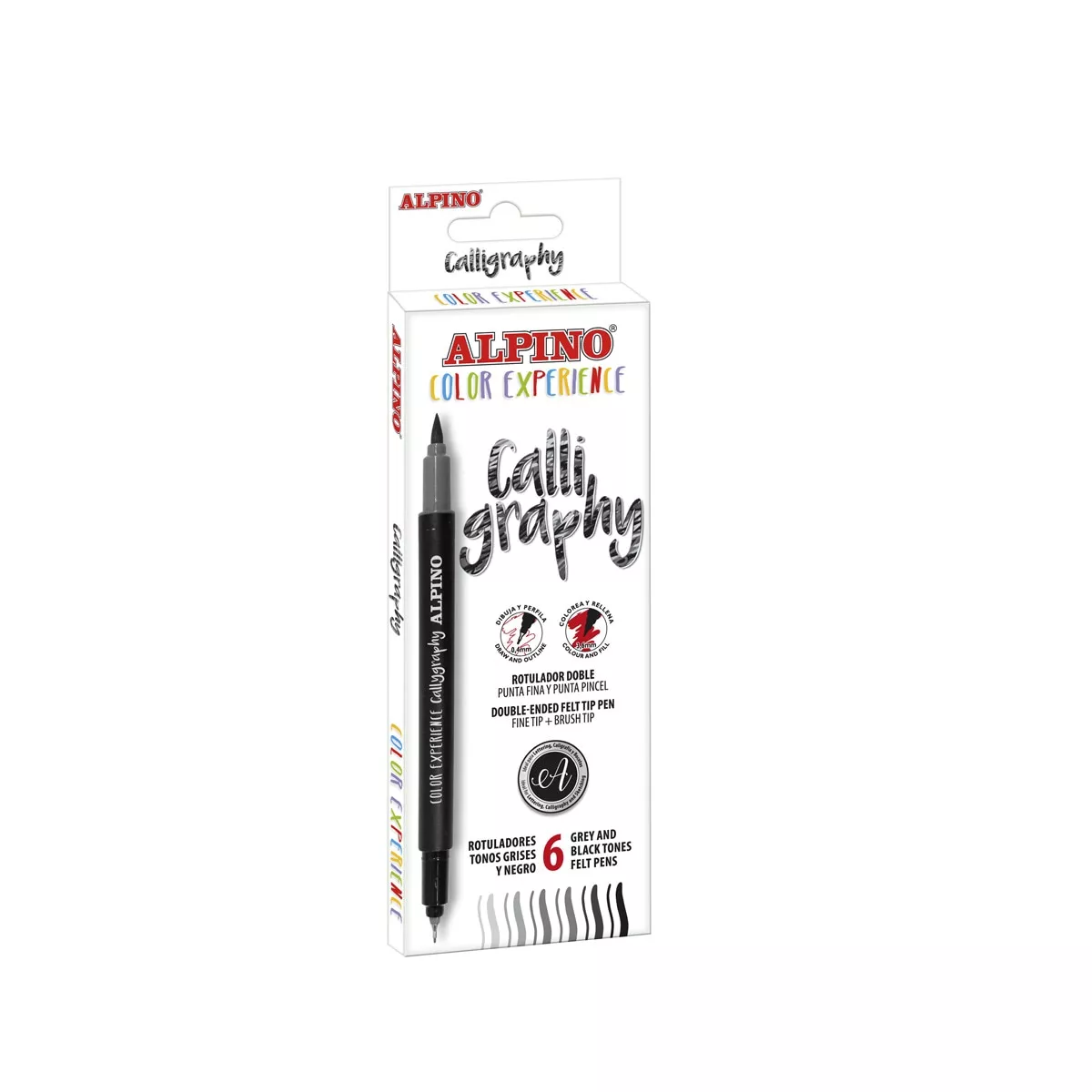 Alpino - Set Callygraphy 6 Rotuladores Con Doble Punta Gris barato