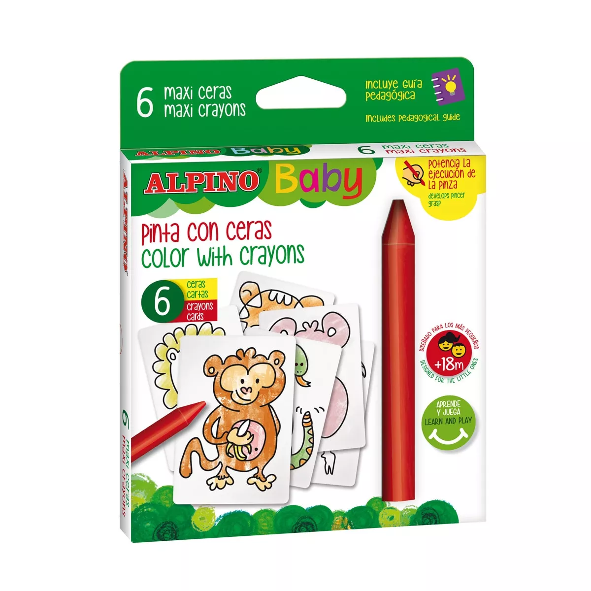 Alpino - Set De 6 Ceras Y 6 Cartas Para Colorear Baby En Oferta Alpino - Set De 6 Ceras Y 6 Cartas Para Colorear Baby Barato