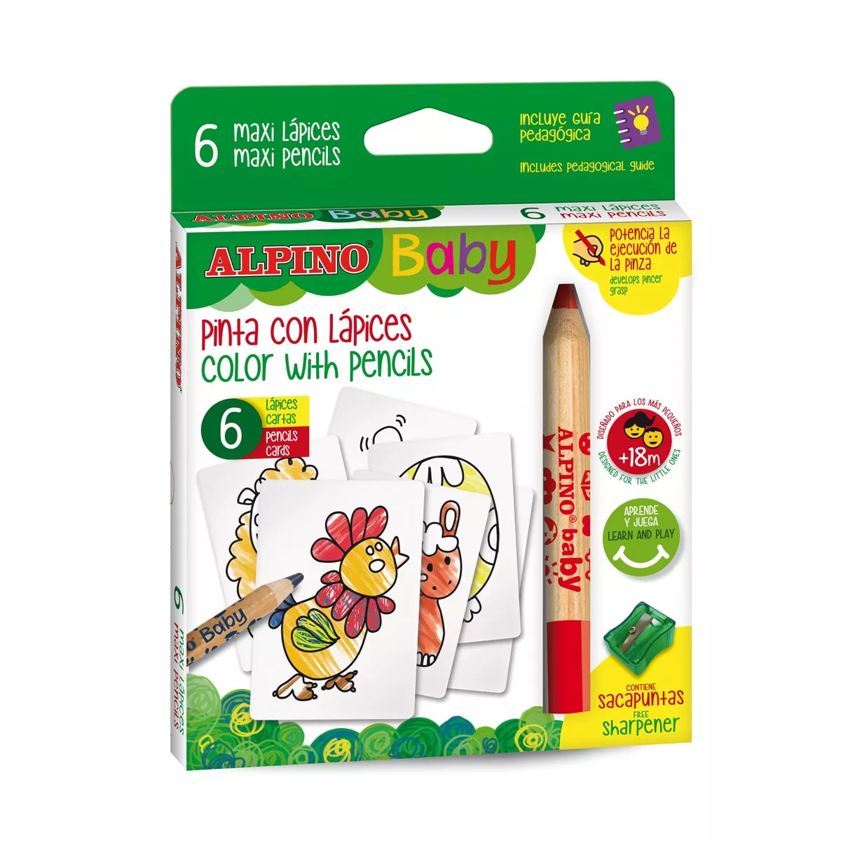 Alpino - Set De 6 Lápices De Colores Y 6 Cartas Para Colorear Baby En Oferta Alpino - Set De 6 Lápices De Colores Y 6 Cartas Para Colorear Baby Barato