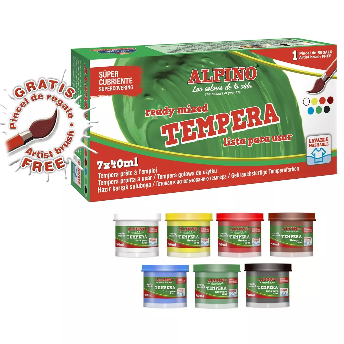 Alpino - Témperas + Pincel En Oferta Alpino - Témperas + Pincel Barato