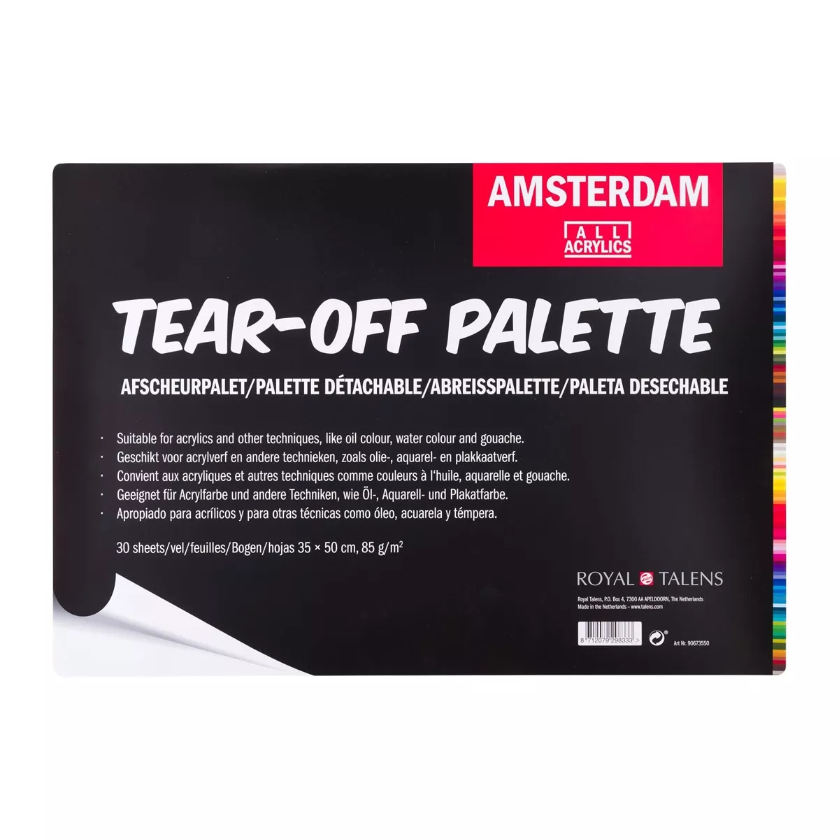 Amsterdam - Paleta Desechable De 30 Hojas Ámsterdam Multicolor barato