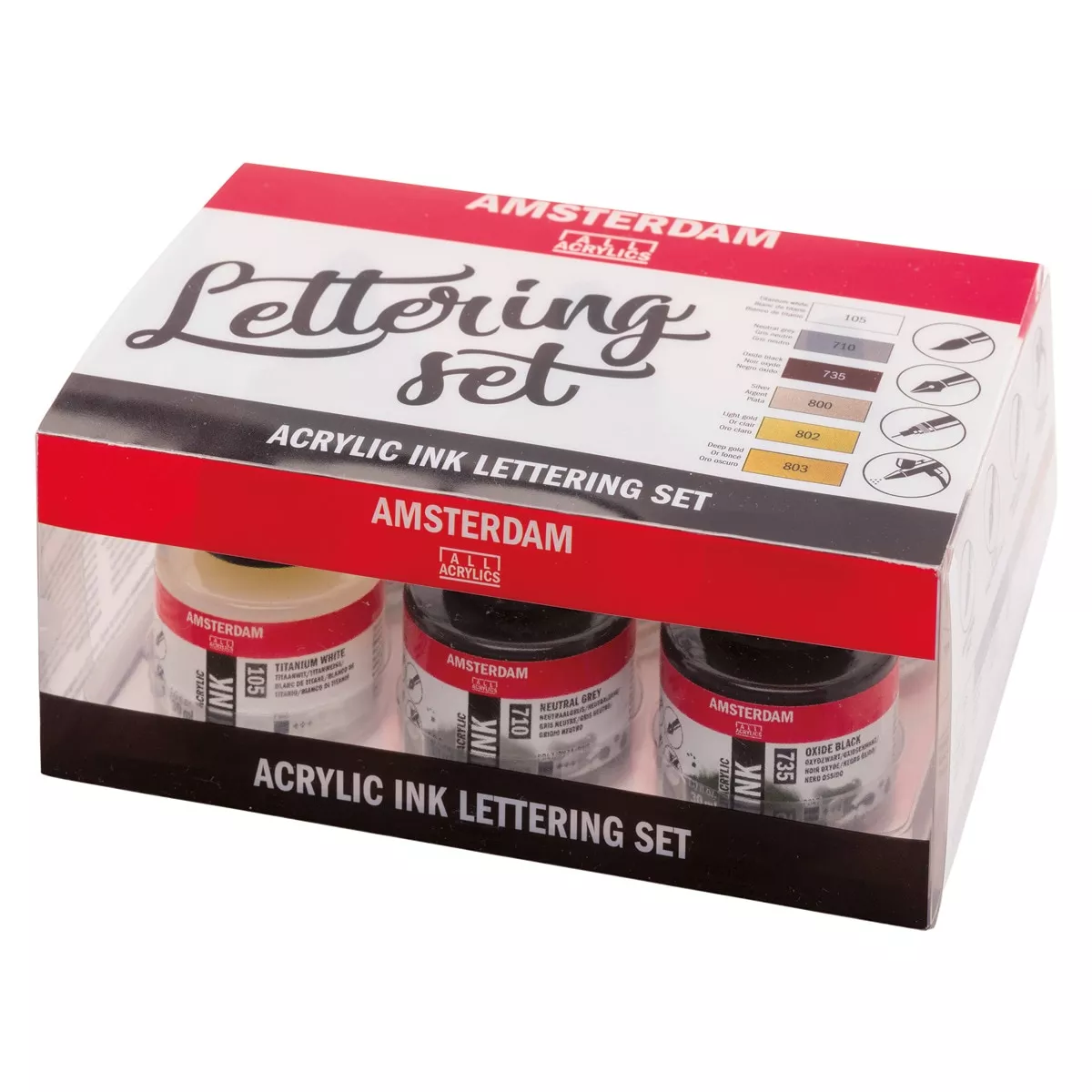 Amsterdam - Set 6 Frascos 30 Ml Con Pipeta De Tinta Acrílica barato