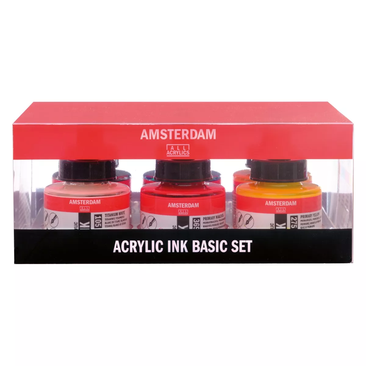 Amsterdam - Set 6 Frascos Cristal Con Pipeta 30 Ml Tinta Acrílica Acrylic Ink Rojo En Oferta Amsterdam - Set 6 Frascos Cristal Con Pipeta 30 Ml Tinta Acrílica Acrylic Ink Rojo Barato