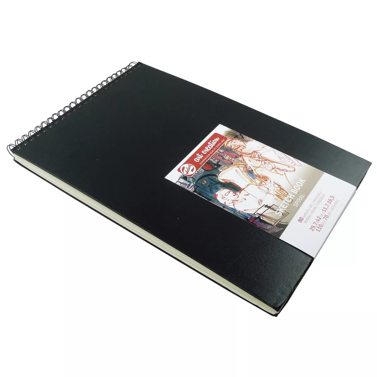 Art Creation - Bloc Con Espiral Para Esbozo 110 Grms M2 80 Hojas 42 X 29,7 Cms Artcreation Negro En Oferta Art Creation - Bloc Con Espiral Para Esbozo 110 Grms M2 80 Hojas 42 X 29