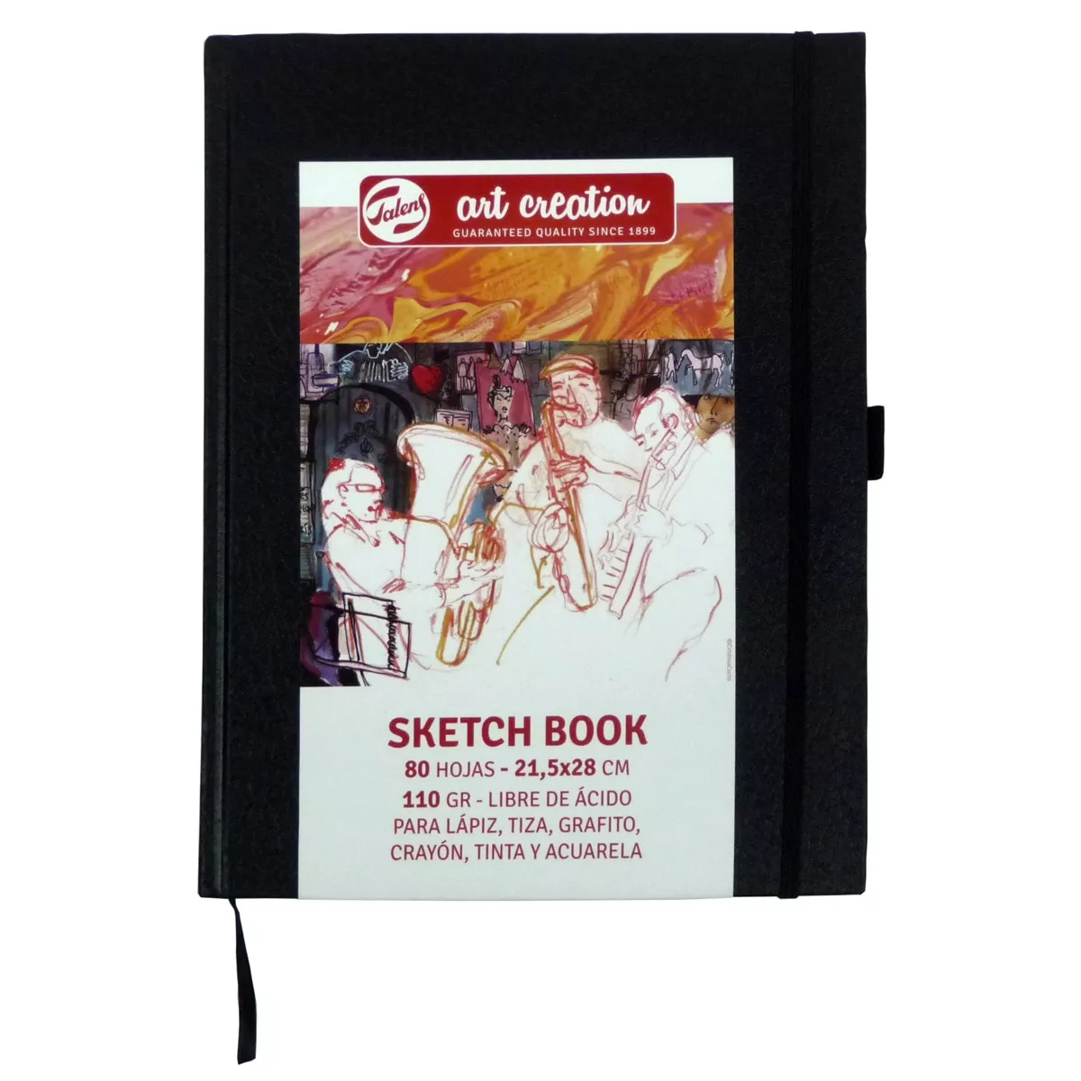 Art Creation - Bloc De Tapa Dura Negra Para Sketch De Medidas 21,5X28 Cms Y 110 Grms Multicolor En Oferta Art Creation - Bloc De Tapa Dura Negra Para Sketch De Medidas 21
