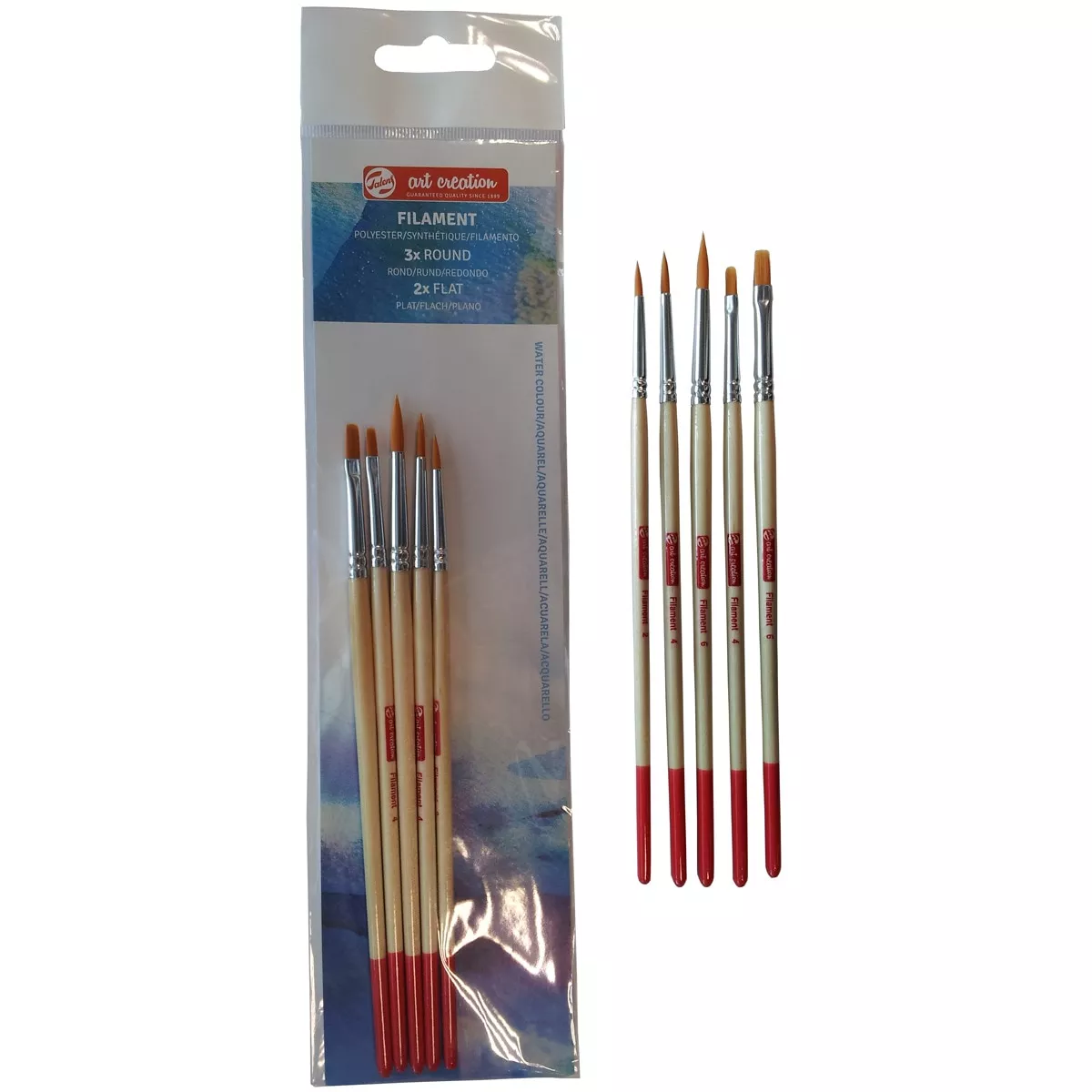 Art Creation - Set De Cinco Pinceles Artcreation Mango Corto Para Acuarela Y Tempera Artcreation Beige En Oferta Art Creation - Set De Cinco Pinceles Artcreation Mango Corto Para Acuarela Y Tempera Artcreation Beige Barato
