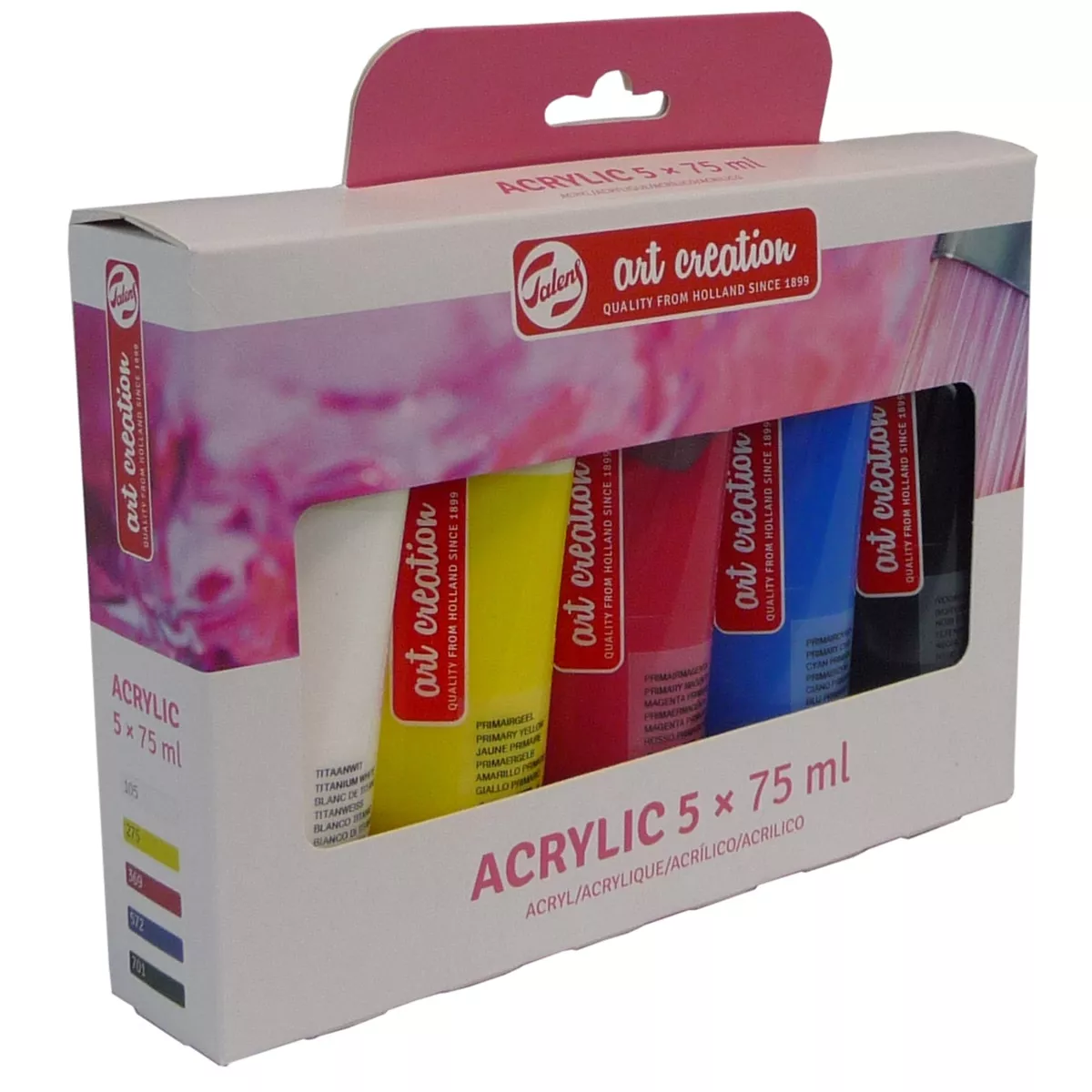 Art Creation - Set De Cinco Tubos De Pintura Acrílica Artcreation De 75 Ml Colores Básicos Artcreation Multicolor barato