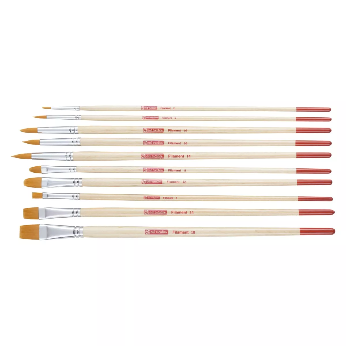 Art Creation - Set De Diez Pinceles Artcreation Mango Largo Para Oleo Y Acrílico De Diferentes Tipos Y Tamaños De Poliéster Artcreation Beige En Oferta Art Creation - Set De Diez Pinceles Artcreation Mango Largo Para Oleo Y Acrílico De Diferentes Tipos Y Tamaños De Poliéster Artcreation Beige Barato