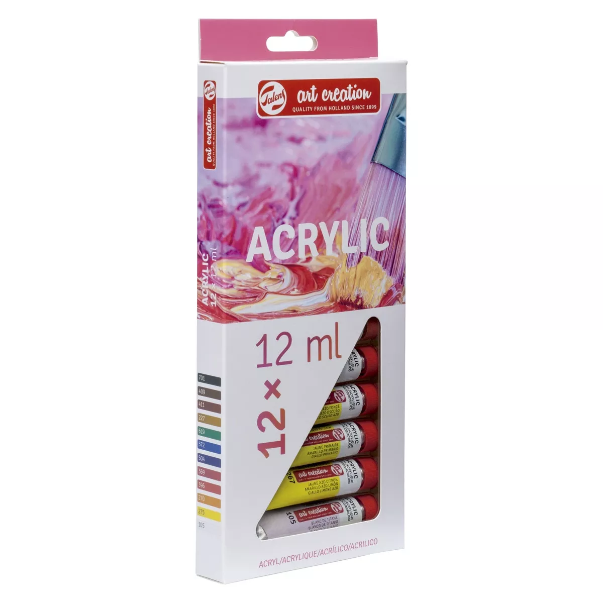 Art Creation - Set De Doce Tubos De Pintura Acrílica Artcreation De 12 Ml Varios Colores Artcreation Rosa barato