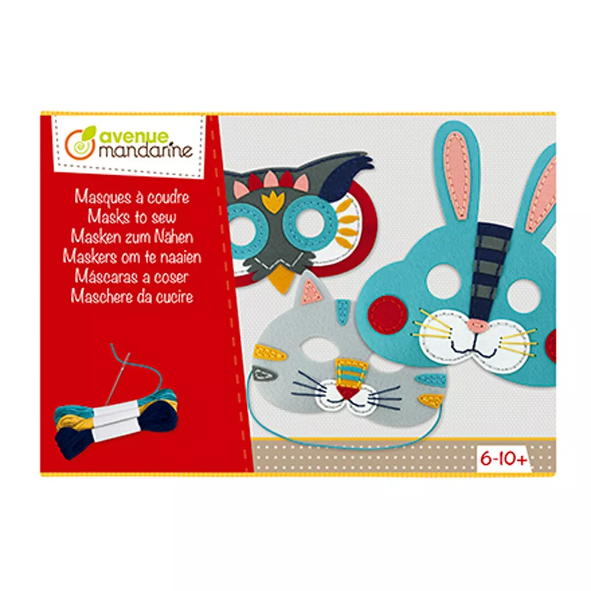 Avenue Mandarine - Caja Creatividad, Máscaras A Coser Multicolor En Oferta Avenue Mandarine - Caja Creatividad