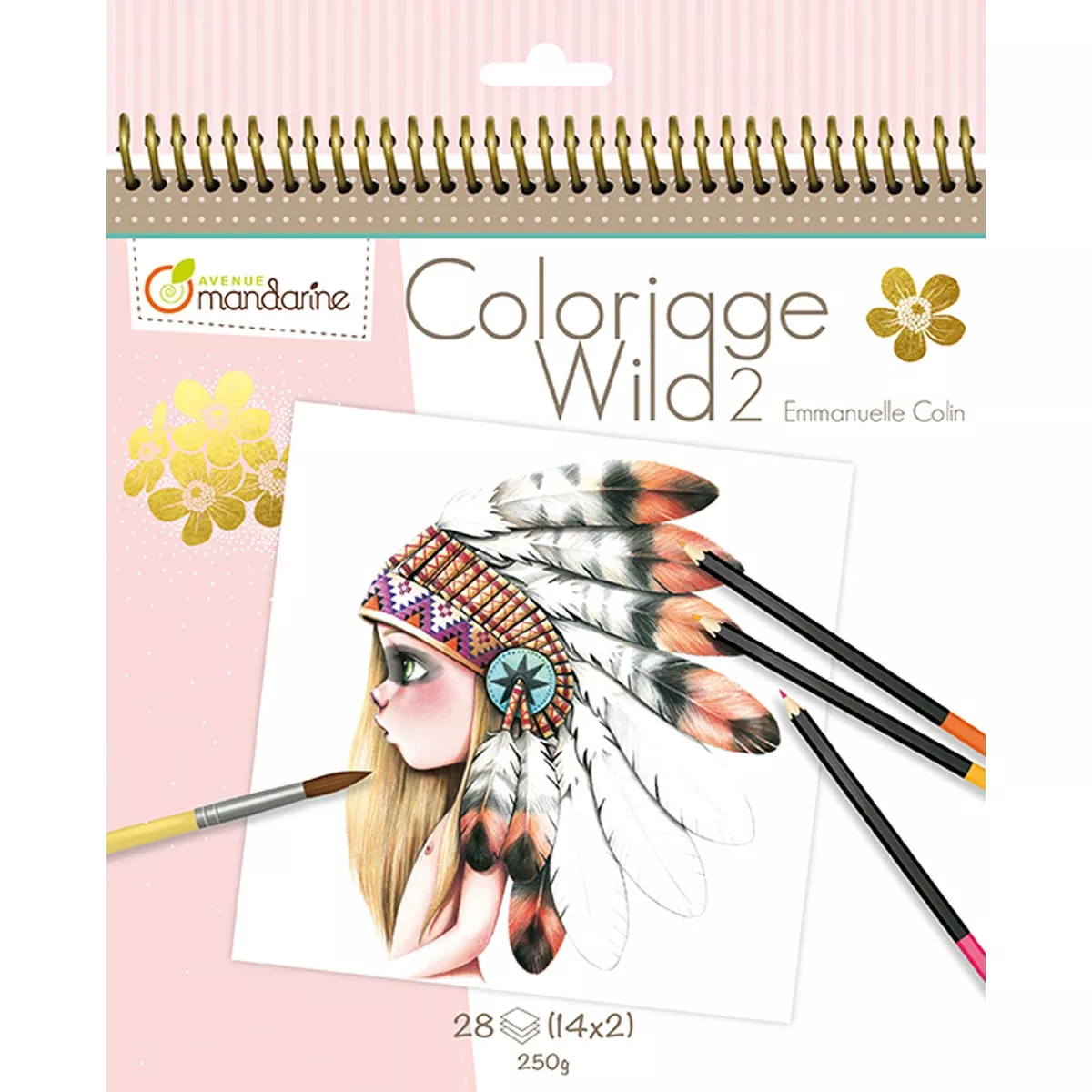 Avenue Mandarine - Cuaderno Colorear Wild2 Beige barato