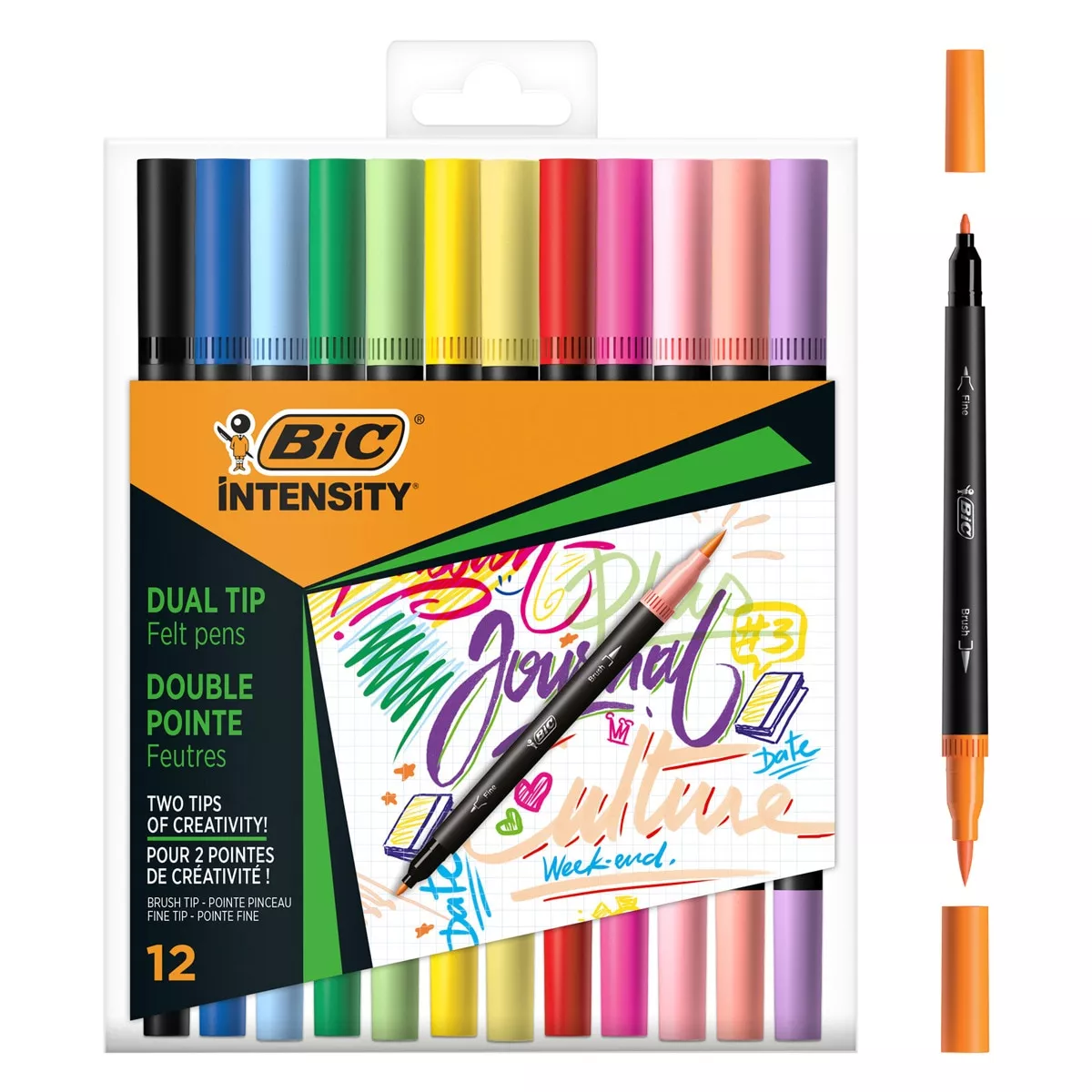 Bic - 12 Rotuladores De Lettering Colores Pastel Y Classic, De Doble Punta Fina Y Pincel Intensity En Oferta Bic - 12 Rotuladores De Lettering Colores Pastel Y Classic