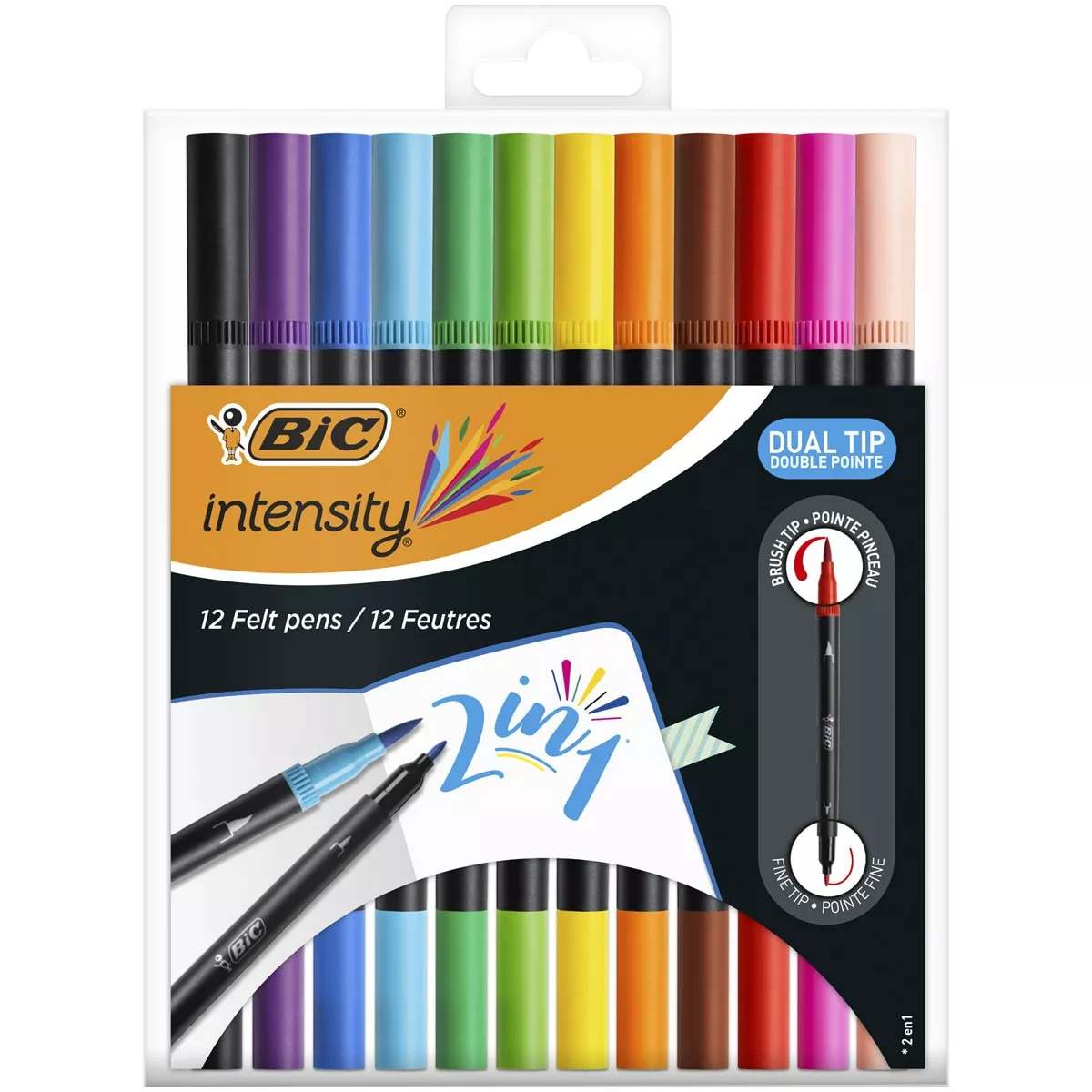 Bic - 12 Rotuladores De Lettering De Doble Punta Pincel Y Fina, Surtido De Colores Intensity En Oferta Bic - 12 Rotuladores De Lettering De Doble Punta Pincel Y Fina
