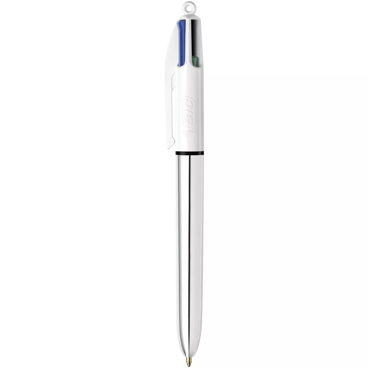 BIC - Bolígrafo 4 Colores Shine Con Cuerpo Metalizado Plata Punta Media barato