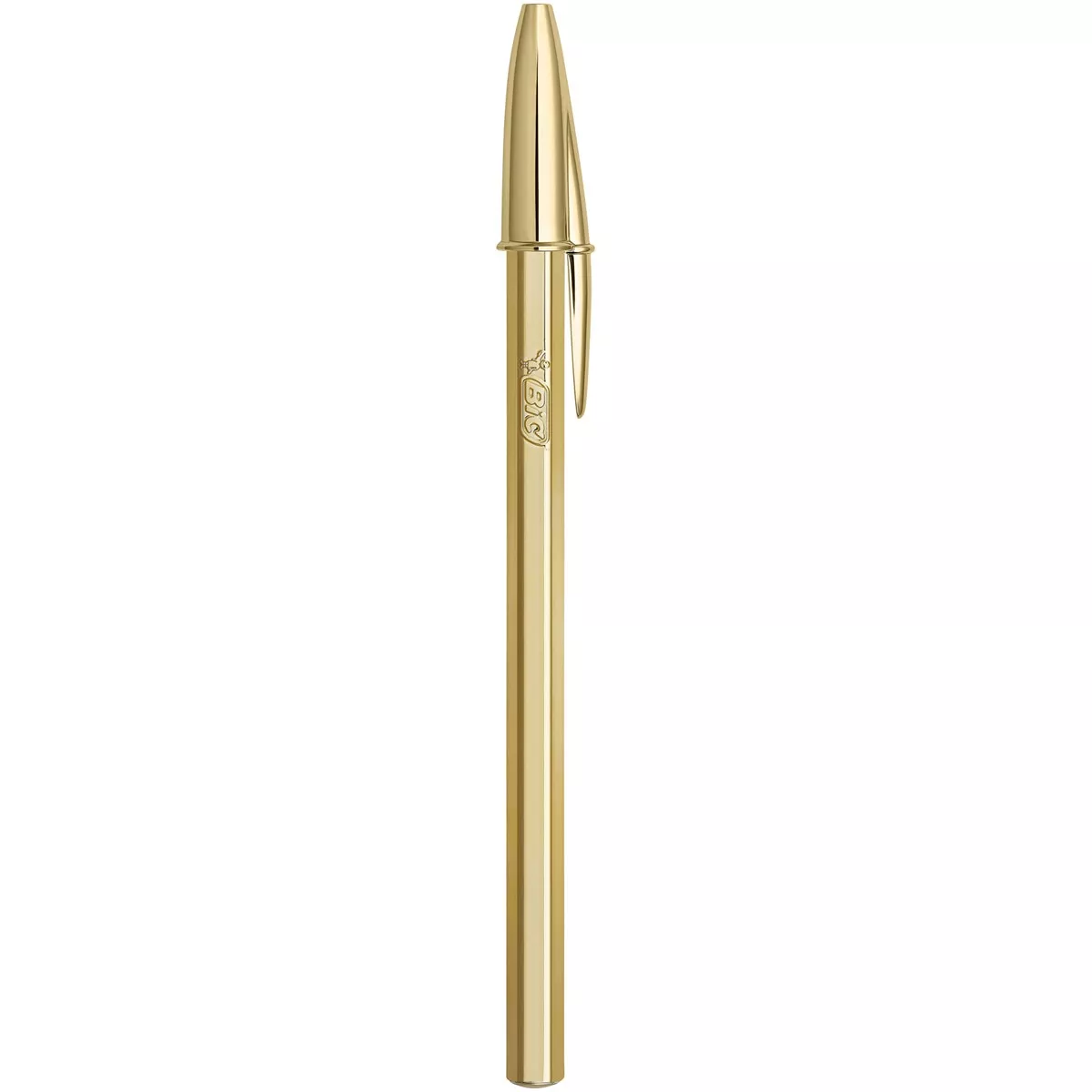 BIC - Bolígrafo Cristal Shine Con Cuerpo Dorado Punta Media Azul barato