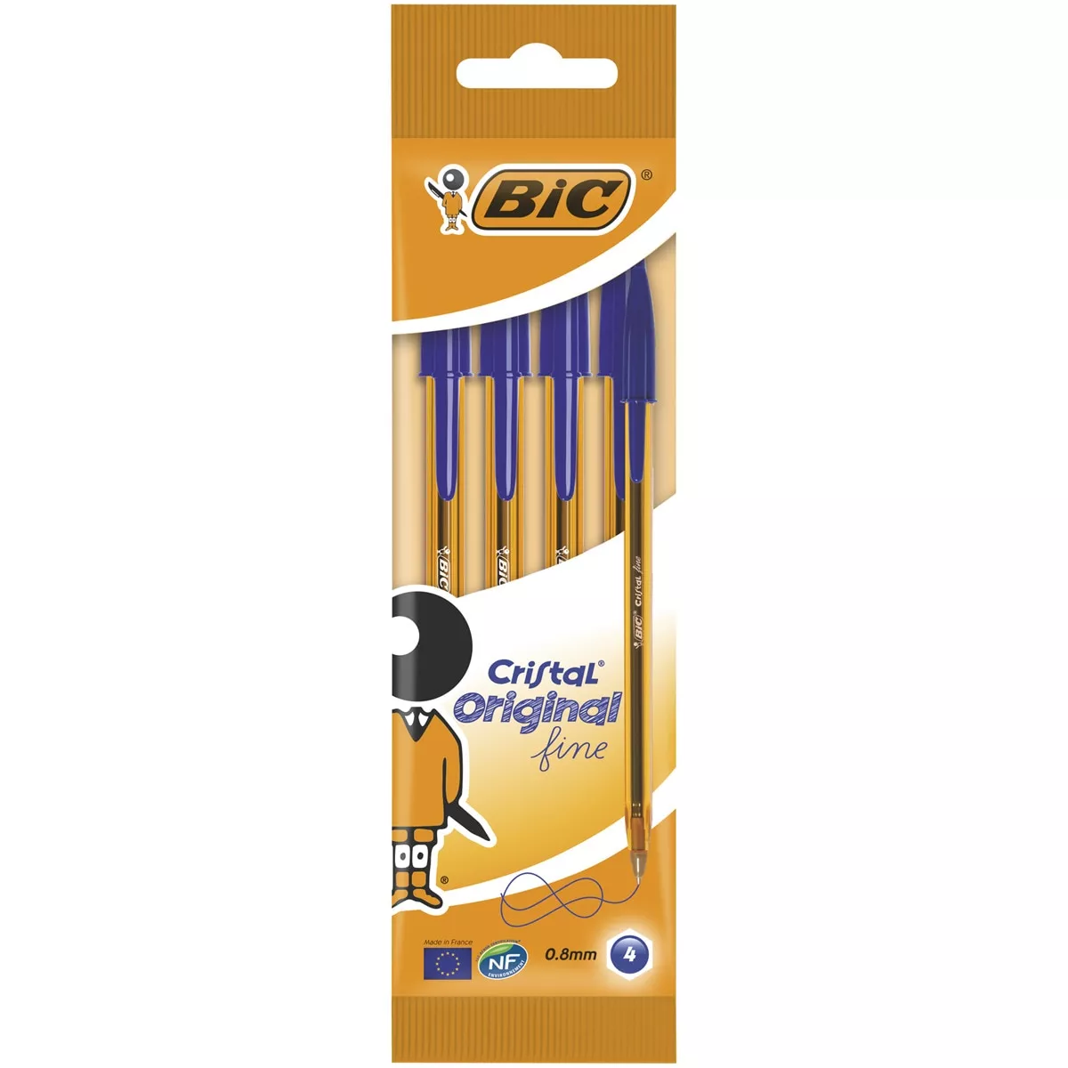 BIC - Bolígrafos Azules Cristal Fine Punta Fina Pack De 4 barato