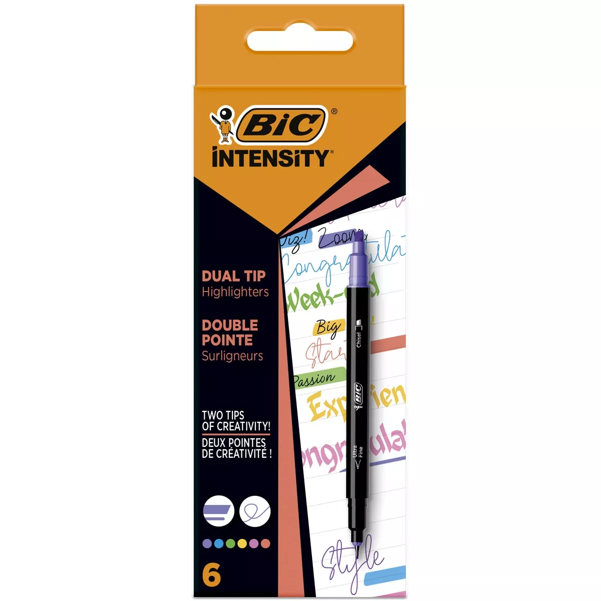 BIC - Marcadores Highlighters 2 En 1 Doble Punta De 0
