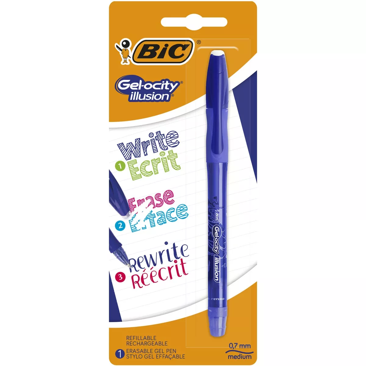 BIC - Pack De 1 Bolígrafo Borrable Gel Gelocity Illusion Punta Media Azul barato