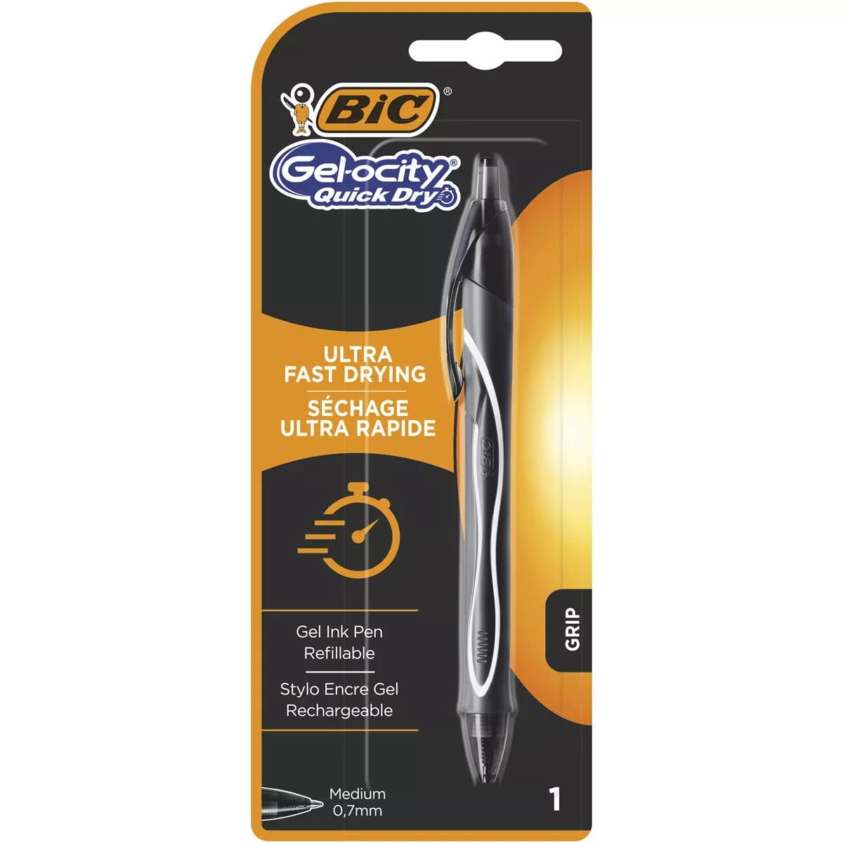 BIC - Pack De 1 Bolígrafo Gel Gelocity Quick Dry Punta Media Negro barato