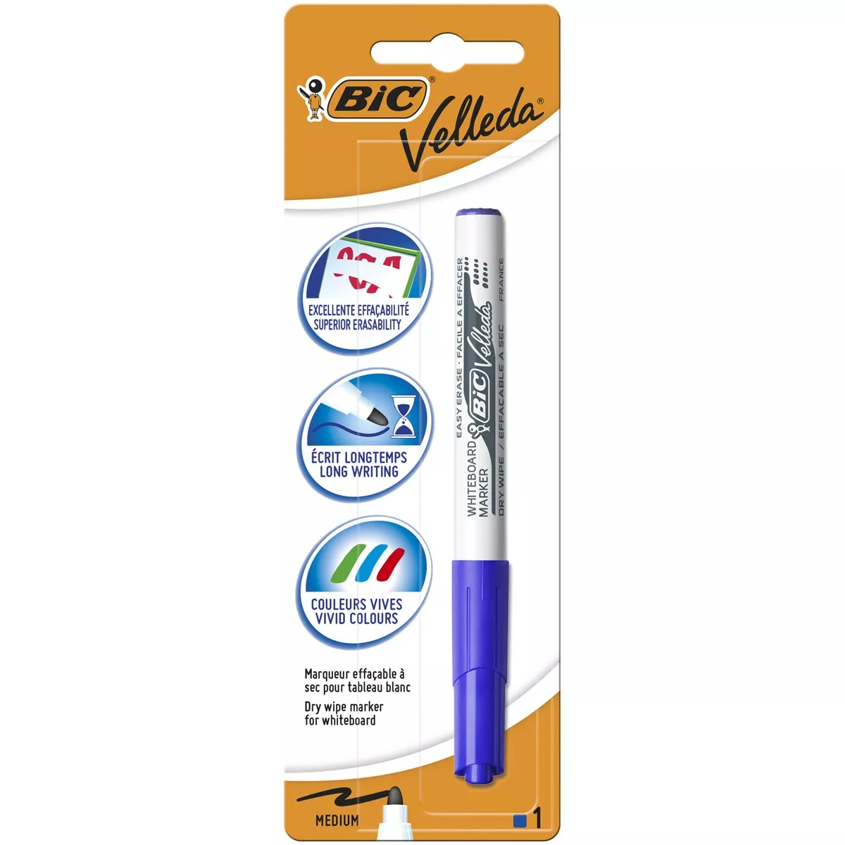 BIC - Pack De 1 Marcador Pizarra Blanca Velleda 1741 Punta Media Azul barato