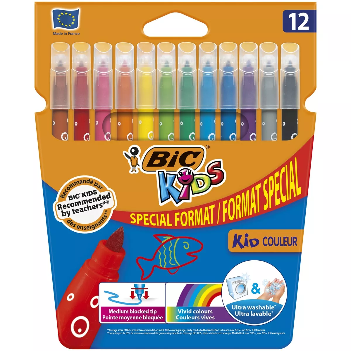 BIC - Pack De 10+2 Rotuladores De Colores Lavables Para Niños Kids Kid Couleur barato