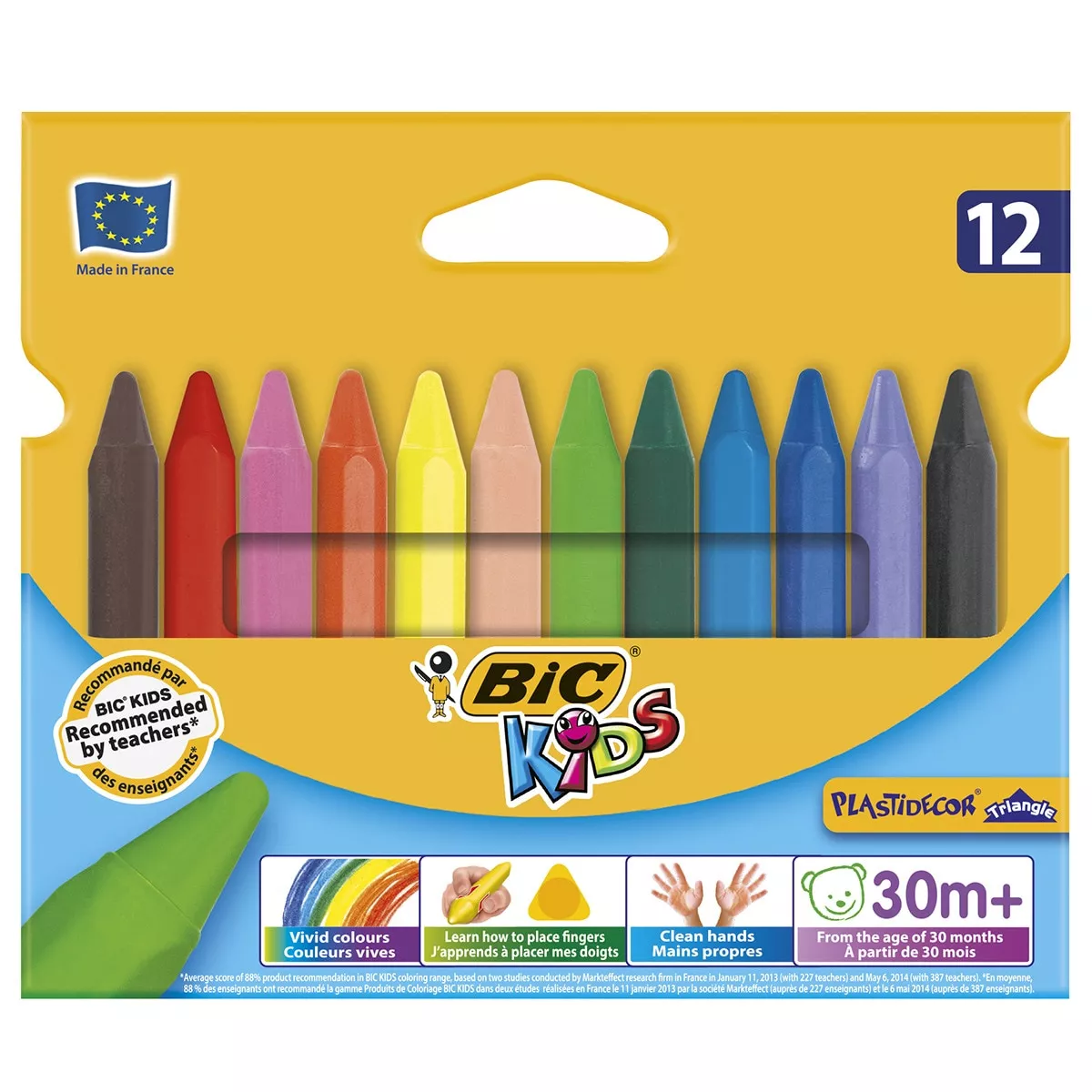 BIC - Pack De 12 Ceras Plásticas Colorear Kids Plastidecor Triangle barato