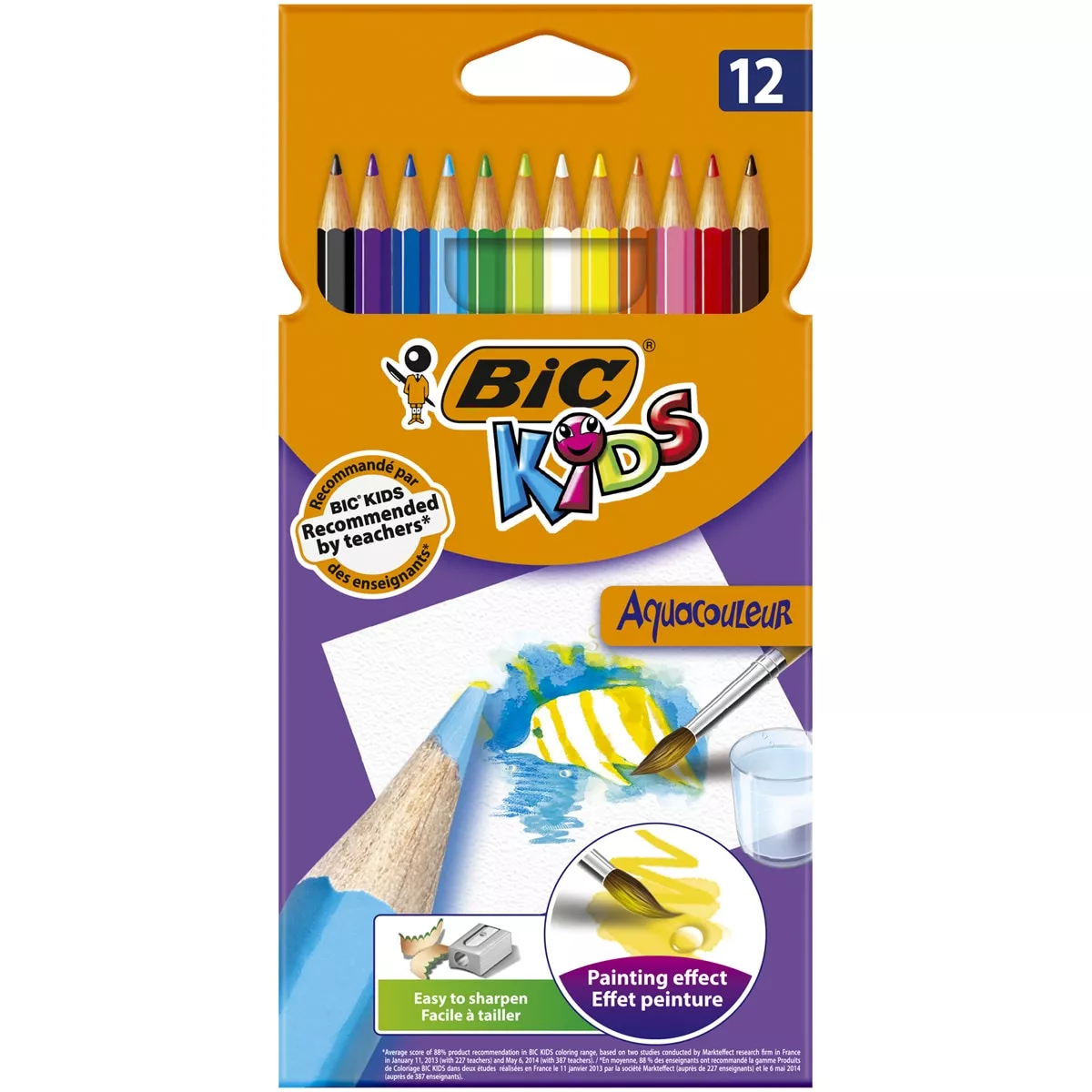BIC - Pack De 12 Lápices Acuarelables Efecto Pintura