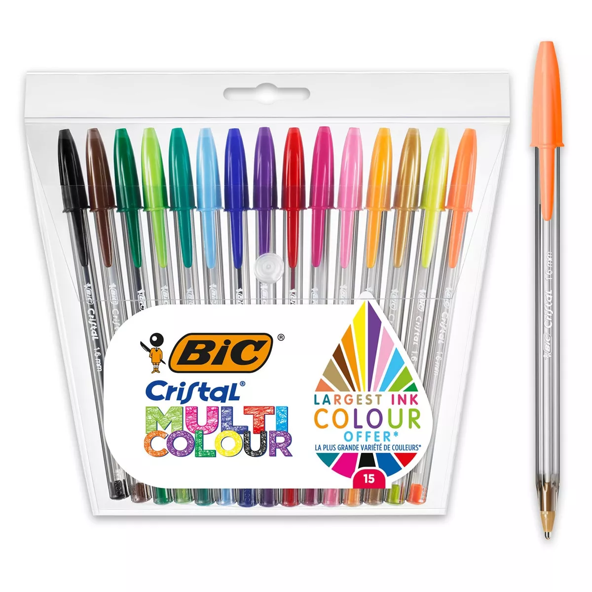 BIC - Pack De 15 Bolígrafos Cristal Multicolor Punta Ancha barato