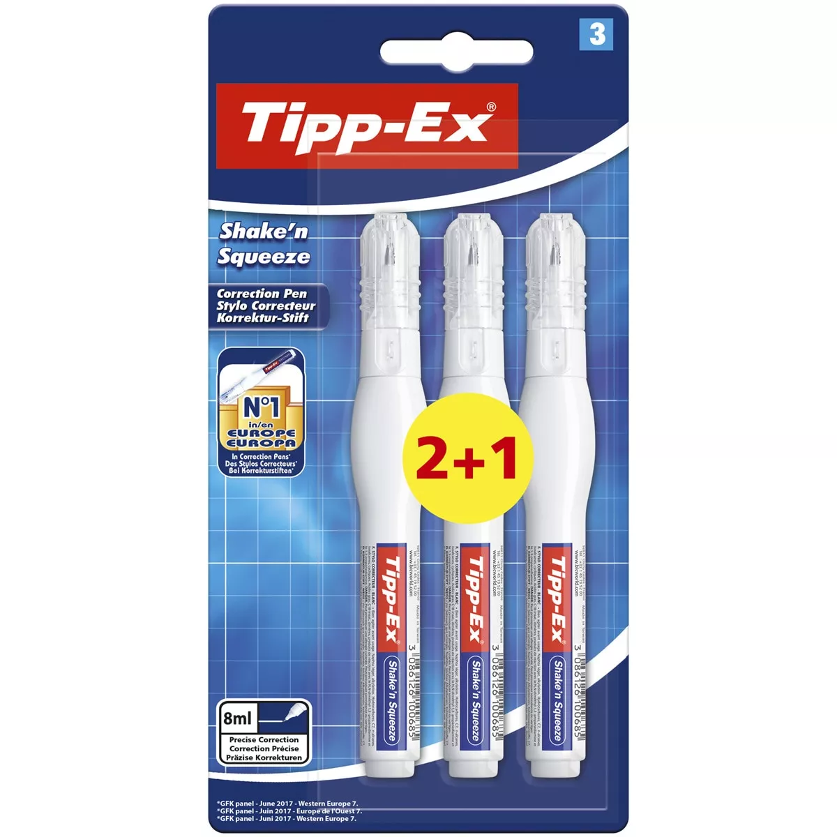 BIC - Pack De 2+1 Bolígrafos Correctores Líquidos Tipp-Ex Shake'n Squeeze barato