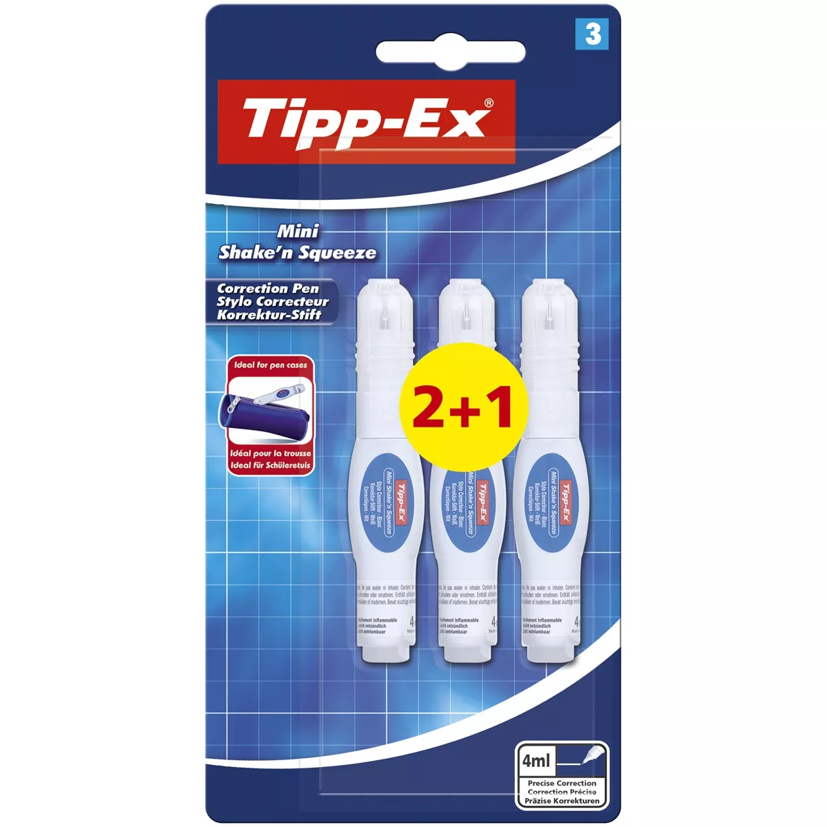 BIC - Pack De 2+1 Bolígrafos Correctores Lquidos Tipp-Ex