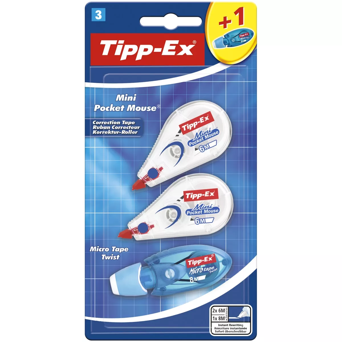 BIC - Pack De 2+1 Cinta Correctora Tipp-Ex Mini Pocket Mouse barato