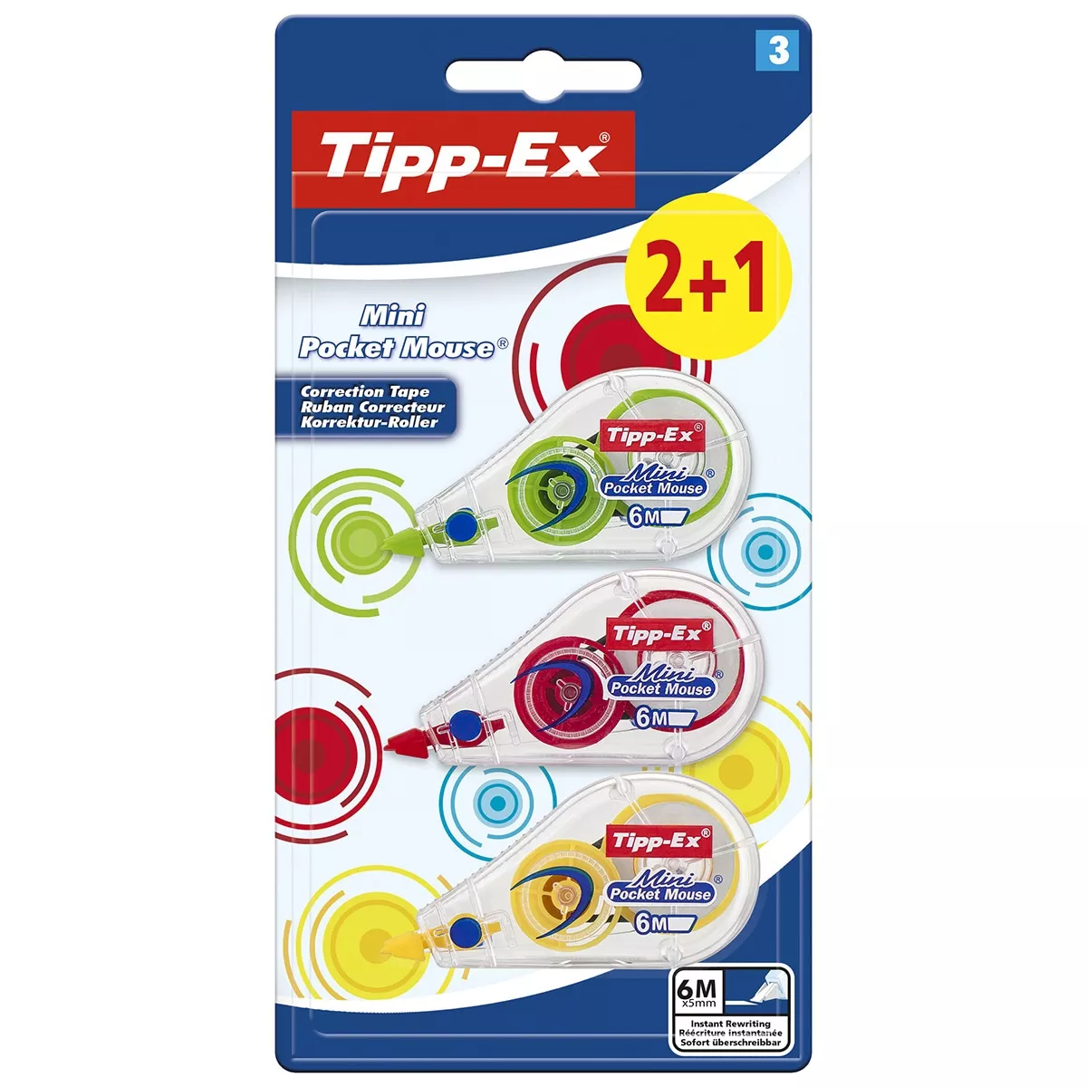 BIC - Pack De 2+1 Cintas Correctoras Tipp-Ex Mini pocket mouse Fashion barato