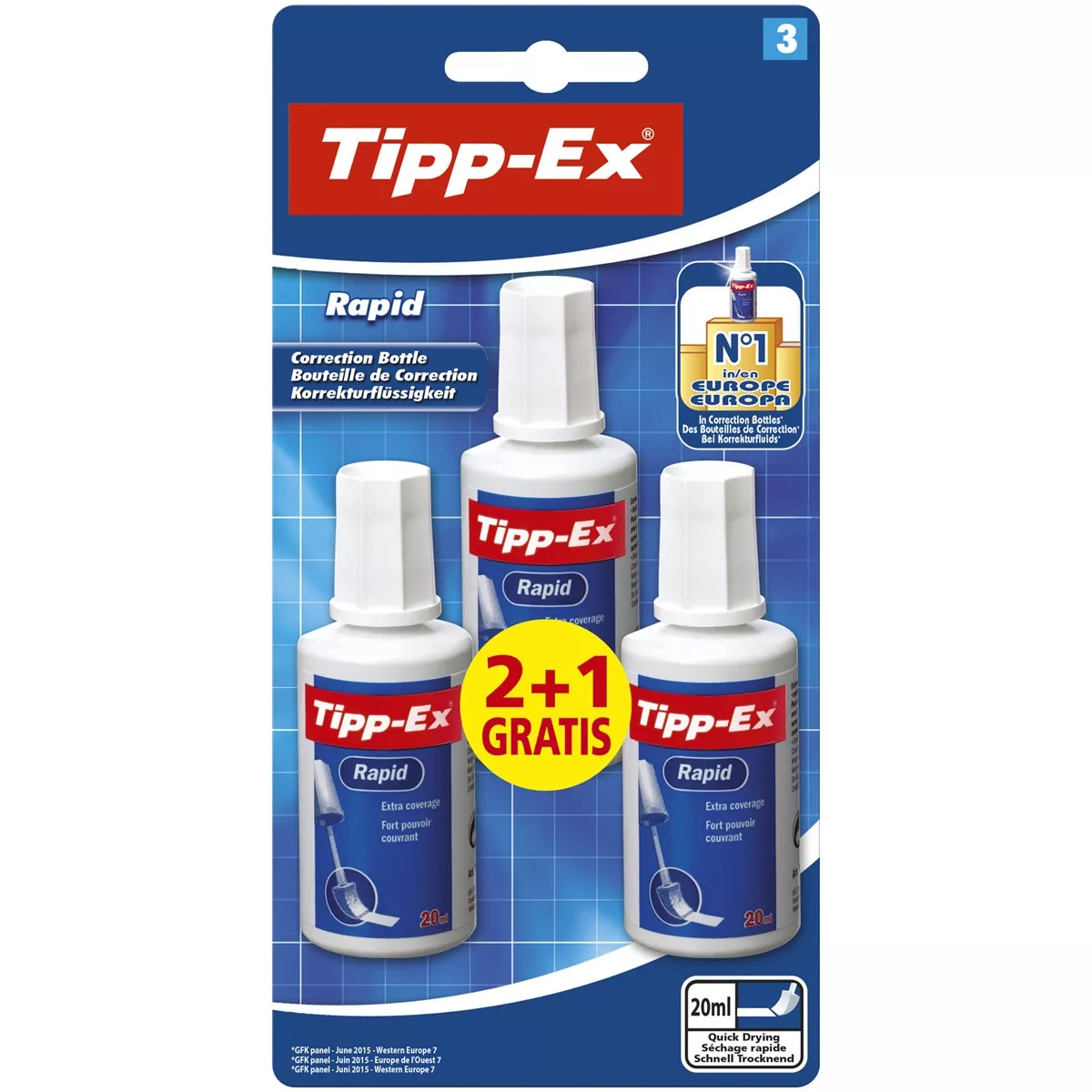 BIC - Pack De 2+1 Correctores Líquidos Tipp-Ex Rapid barato