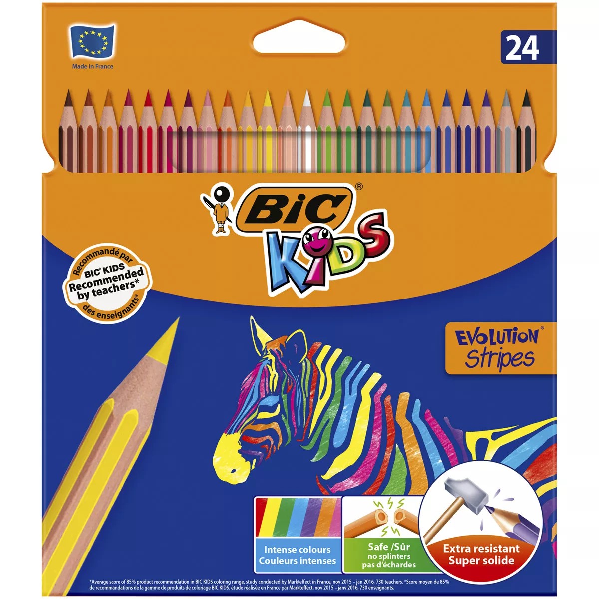 BIC - Pack De 24 Lápices De Colores Para Niños Para Colorear