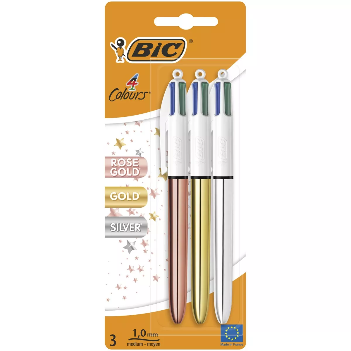 BIC - Pack De 3 Bolígrafos 4 Colores Shine Rose Gold barato