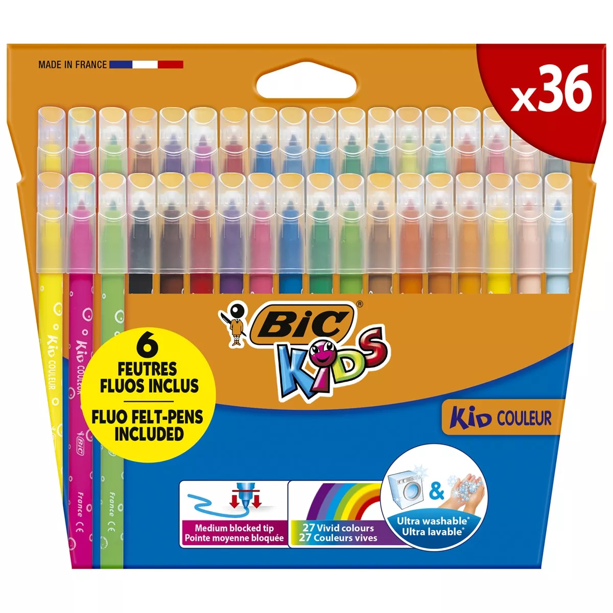BIC - Pack De 36 Rotuladores De Colores Para Colorear