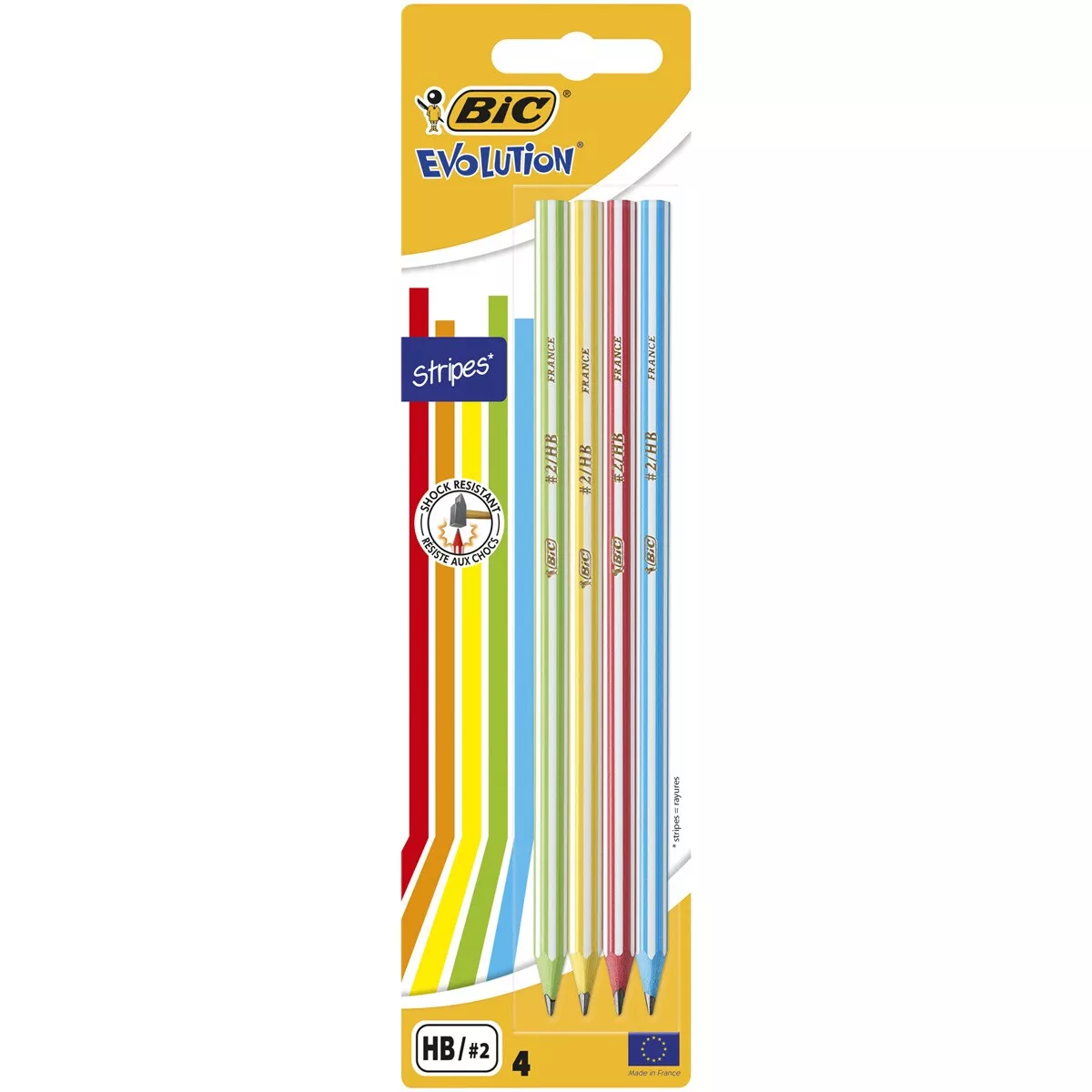 BIC - Pack De 4 Lápices De Grafito  Evolution Stripes HB barato