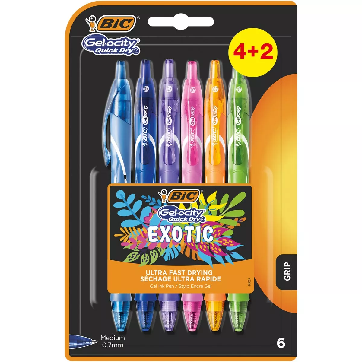 BIC - Pack De 4+2 Bolígrafos Gel Gelocity Quick Dry Exótic Punta Media barato