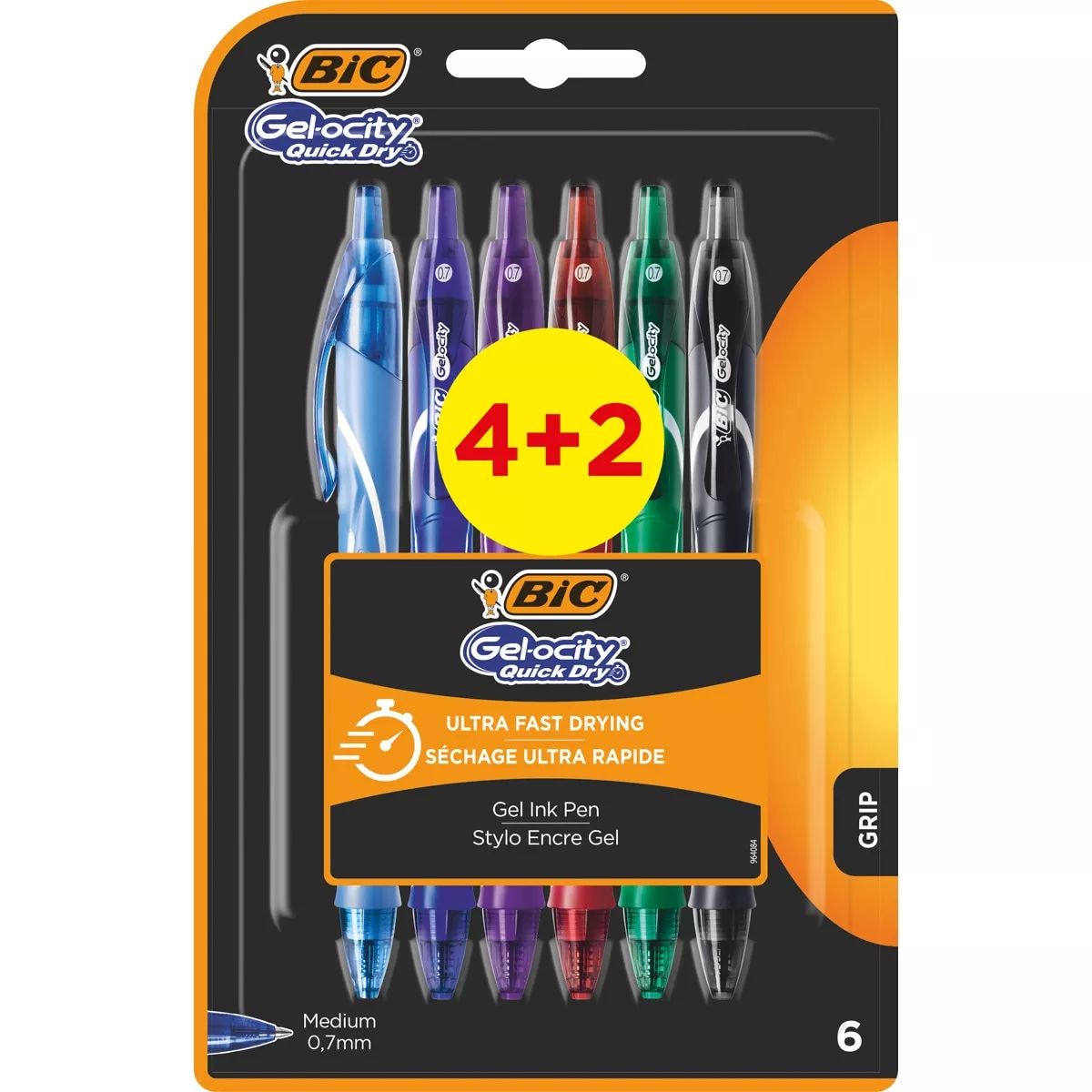BIC - Pack De 4+2 Bolígrafos Gel Gelocity Quick Dry Punta Media barato