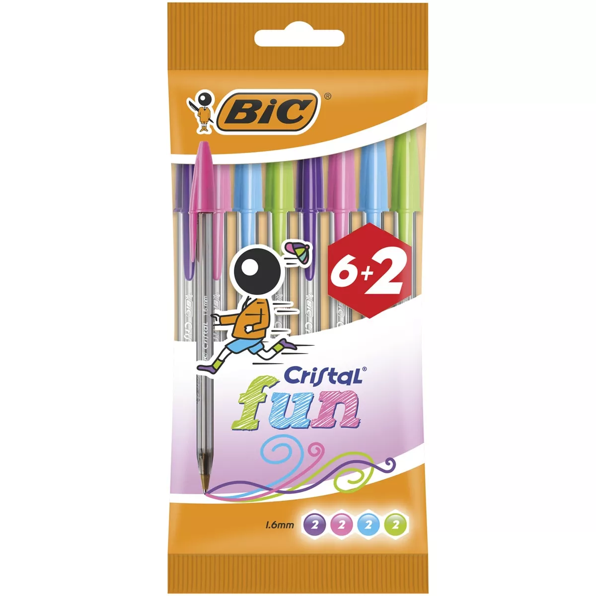 BIC - Pack De 6+2 Bolígrafos Cristal Fun Punta Ancha barato