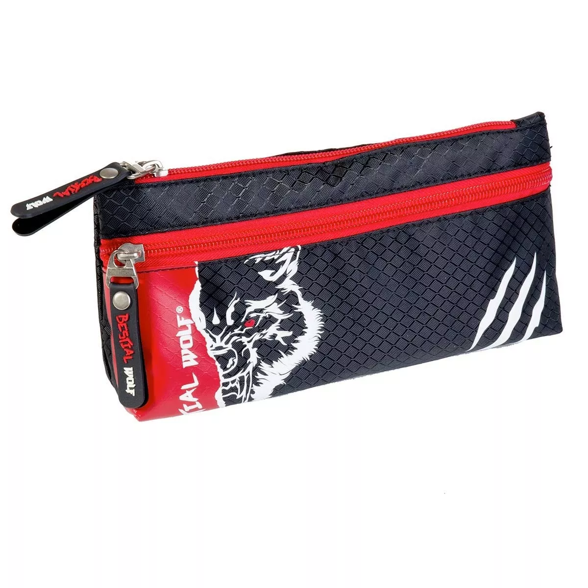 Bestial Wolf - Estuche Escolar Doble Negro En Oferta Bestial Wolf - Estuche Escolar Doble Negro Barato