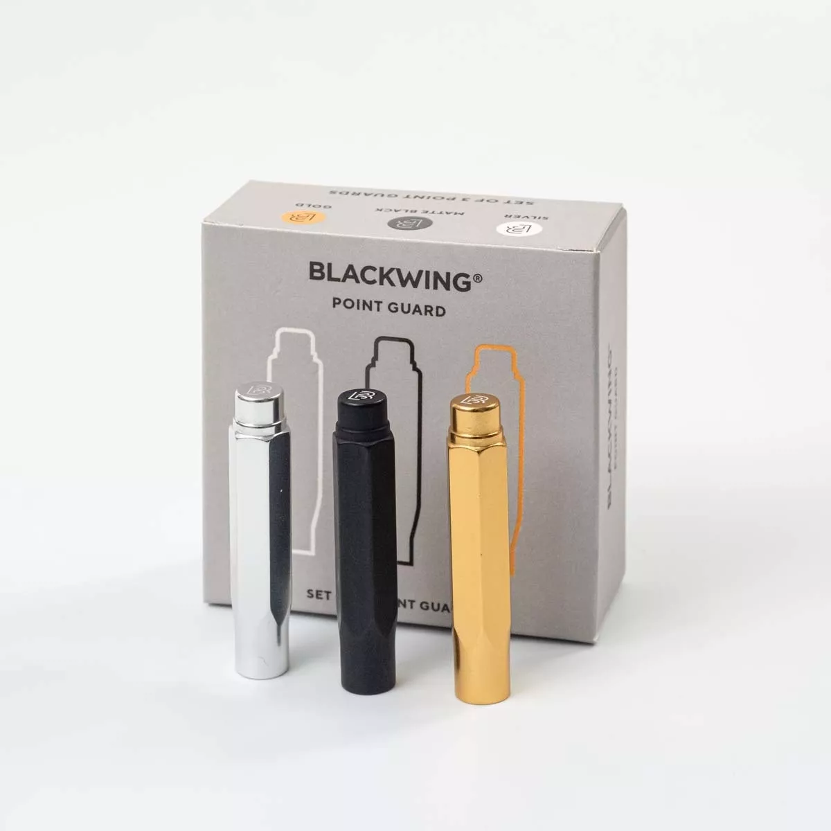 Blackwing - Juego De 3 Guarda Puntas De Aluminio Mecanizado En Negro Mate Y Plata Y Dorado Brillante En Oferta Blackwing - Juego De 3 Guarda Puntas De Aluminio Mecanizado En Negro Mate Y Plata Y Dorado Brillante Barato