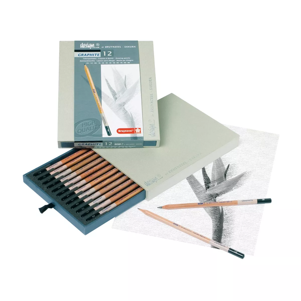Bruynzeel - Caja De Lujo De 12 Lápices De Grafito De Varios Grados Multicolor barato
