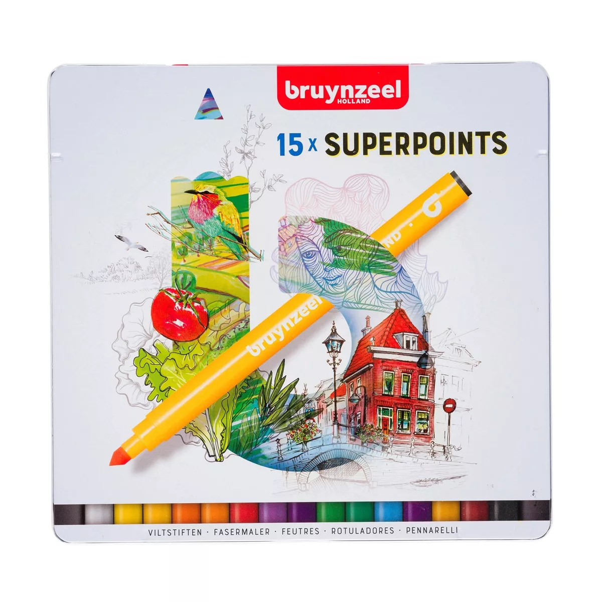 Bruynzeel - Estuche De 15 Rotuladores Superpoint Multicolor barato